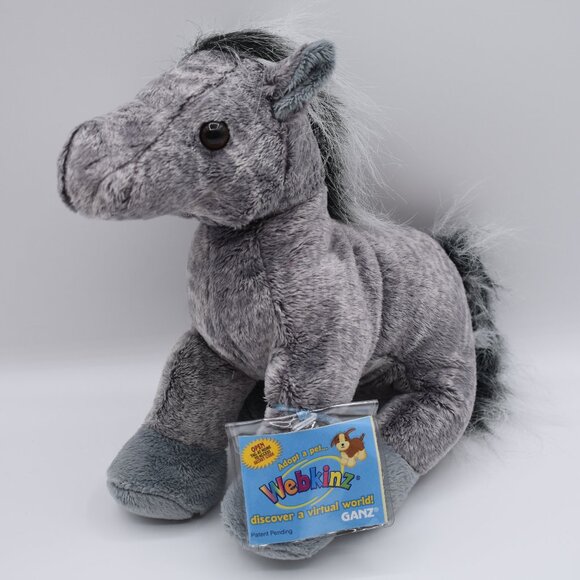 Webkinz Grey Arabian Horse with Code Tags Sealed Unused Plush Toy Virtual Pet - Picture 1 of 7